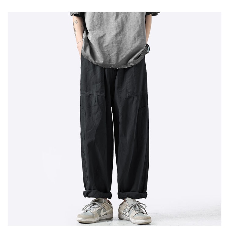 Quần Kaki Baggy Dáng Rộng Phong Cách Vintage Hàn Quốc Kiểu Mới Cỡ Lớn 8XL Cho Nam