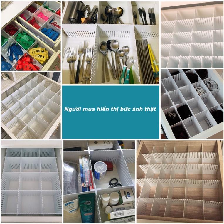 Bộ 4 Vách Chia Ngăn Kéo Tủ Thông Minh Bằng Nhựa