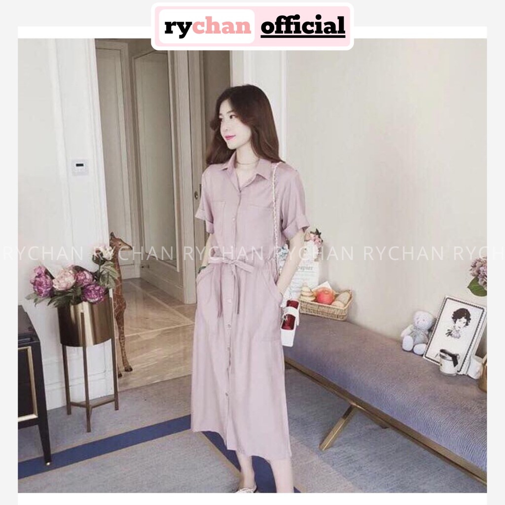[ẢNH THẬT CUỐI] DM048 - Đầm Maxi Sơ Mi Hồng