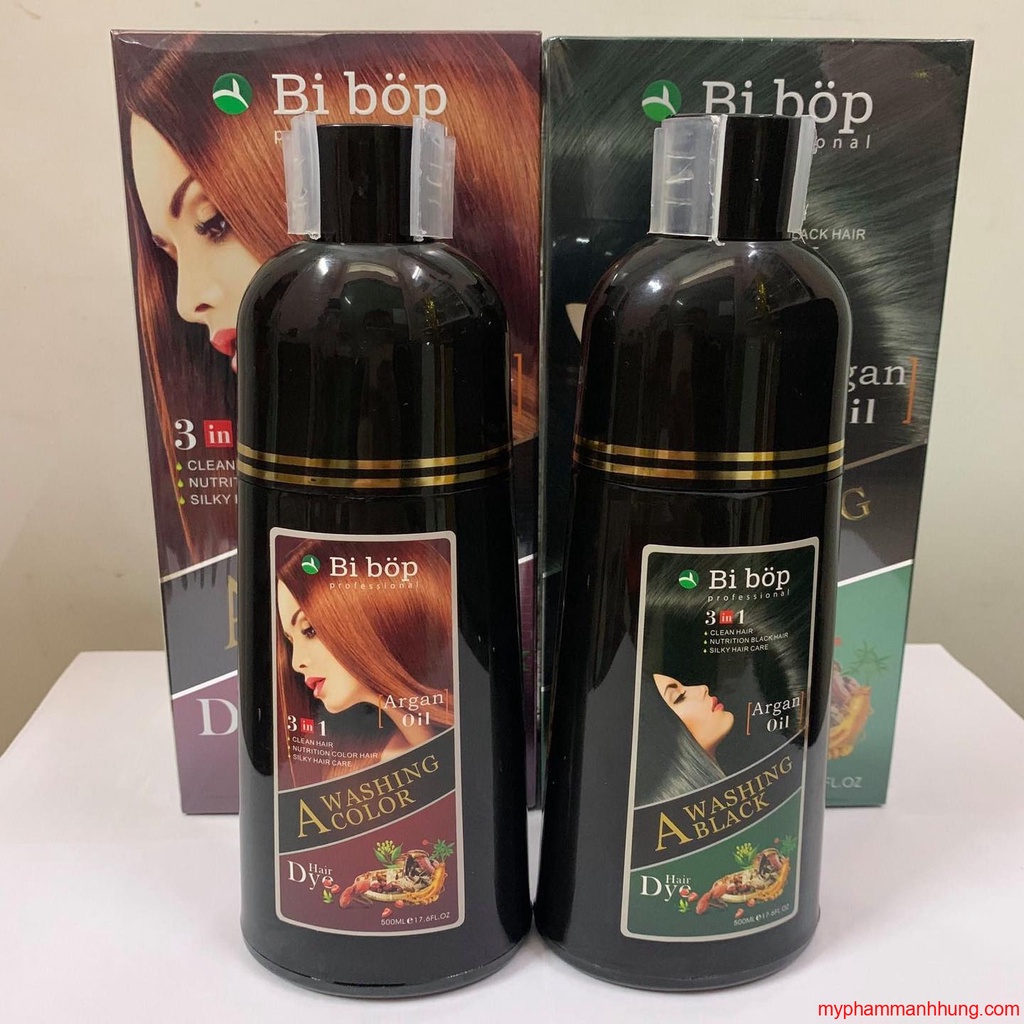 Dầu Gội Đen Tóc Phủ Bạc Bibop 500ml