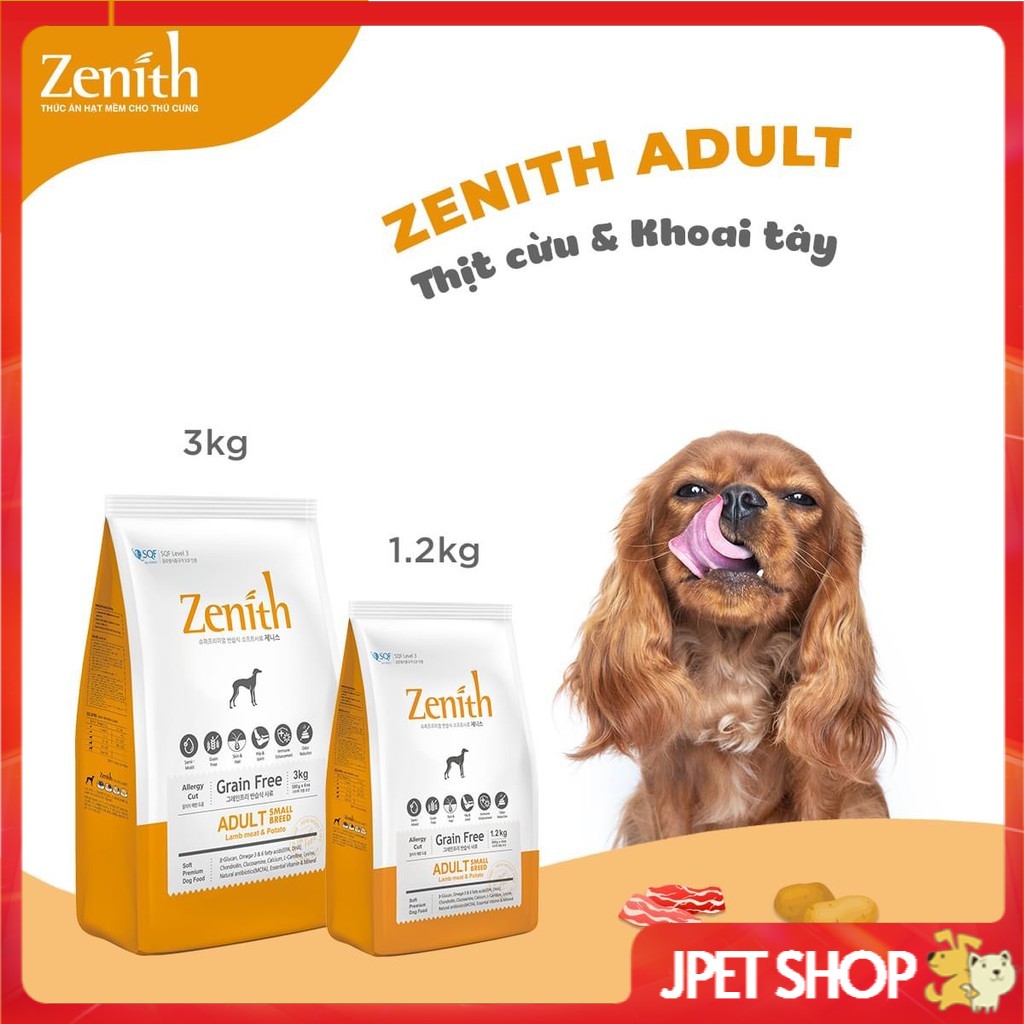 Thức ăn hạt mềm cho chó giống nhỏ Zenith 1,2kg - Jpet shop
