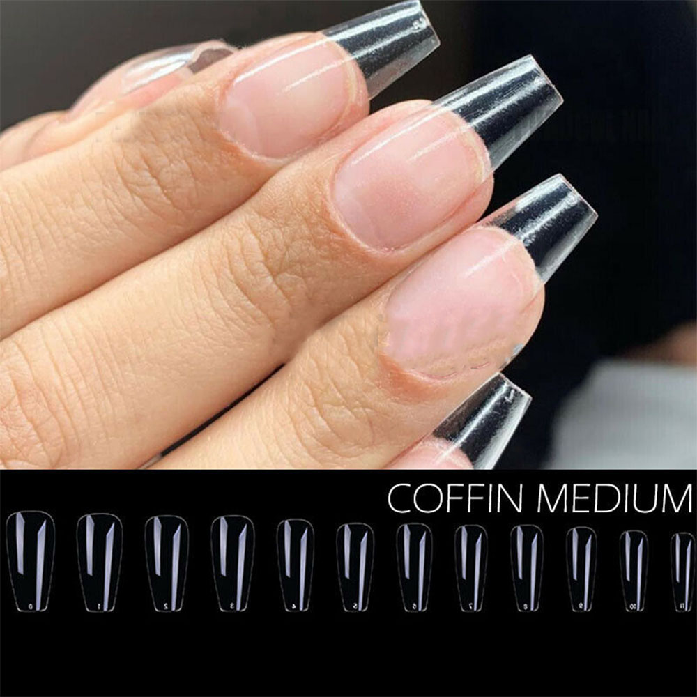 Bộ 240 Móng Tay Giả Dùng Trang Trí Móng Tay Nghệ Thuật DIY Bằng Acrylic Trong Suốt Chất Lượng Cao