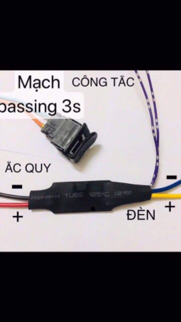 Mạch đá đèn passing 3s gắn đèn trợ sáng các loại L4,L4,L6x...Tặng công tắc Chính Hãng Best Biker