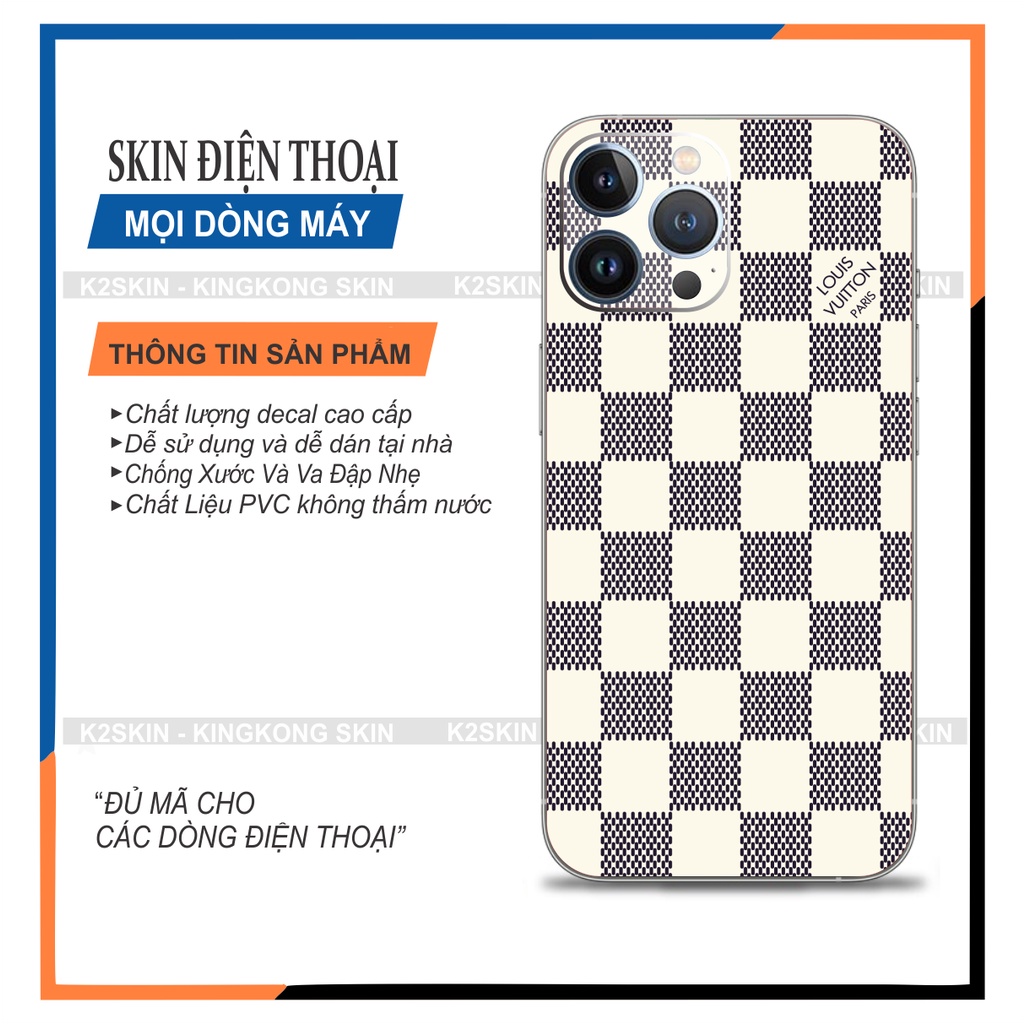 Miếng dán Skin dành cho Androi và Iphone các loại 6/6s/7/8/ 7plus/11/11pro/11promax/12pro/12promax/13/13promax (SKU 219)