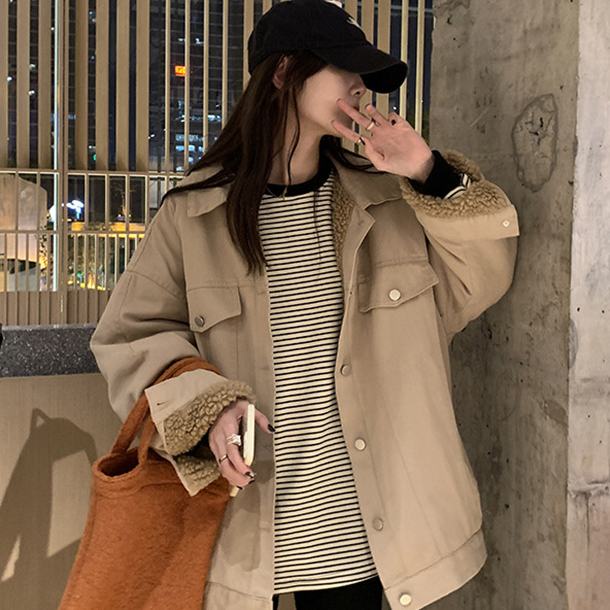 Áo Thun Tay Dài Dáng Rộng Họa Tiết Sọc Ngang Thời Trang Xuân Thu Cho Nữ