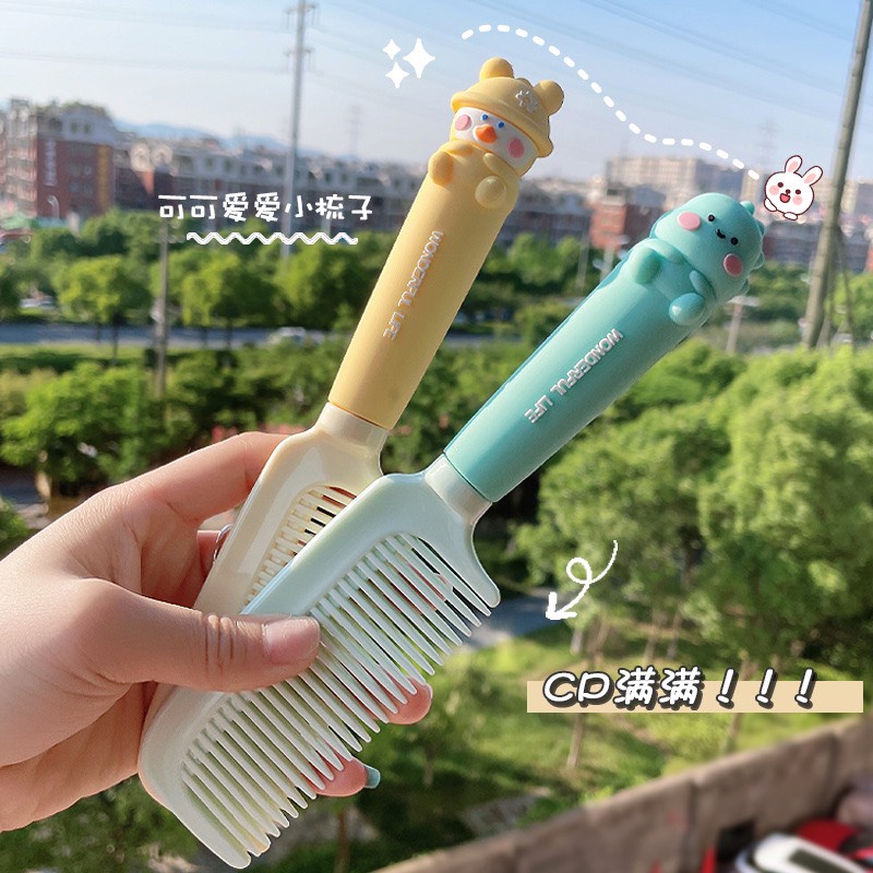 Lược chải tóc siêu xịn, tay cầm silicon có hình đầu thú - shopliam