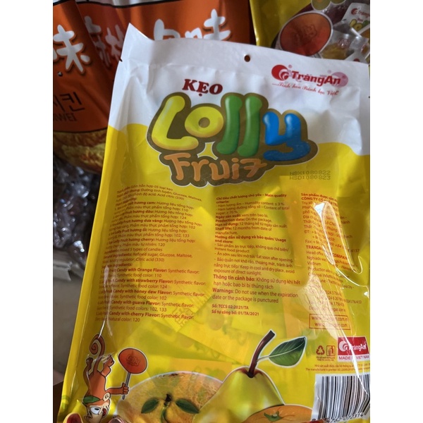 Kẹo mút tràng an Lolly 7 vị 300g gói to