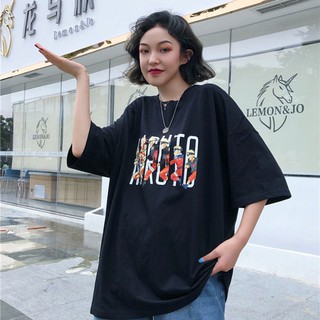 Aos Thun Nữ Unisex  cotton NARUTO OVERSIZE Dáng Thụng Áo Phông Đôi Cotton