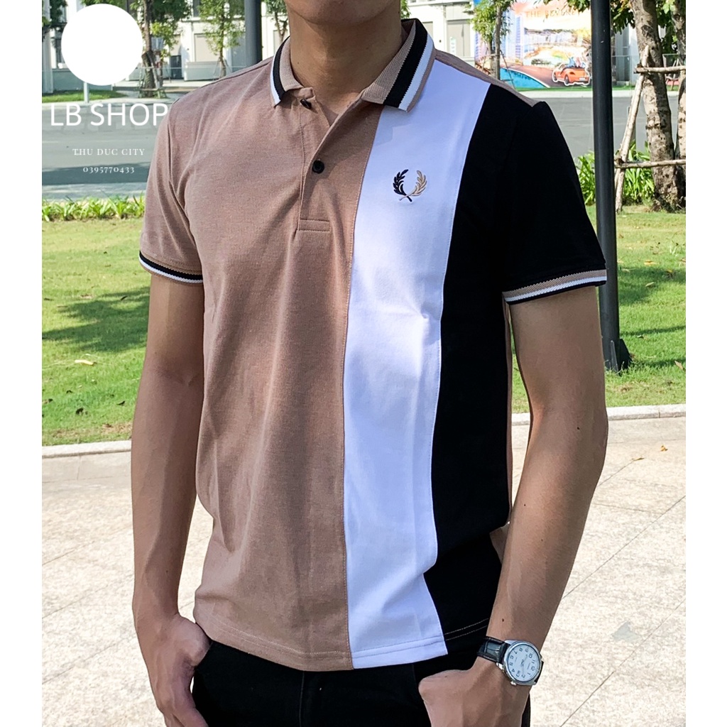 Áo polo nam cổ bẻ LB THUDUC, áo thun nam cao cấp ngắn tay phối 3 màu