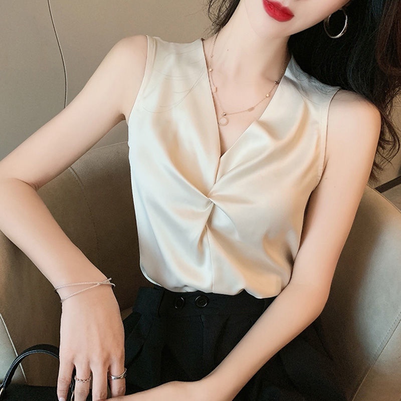 Áo Hai Dây Satin Mỏng Dáng Rộng Thời Trang Mùa Hè Dành Cho Nữ