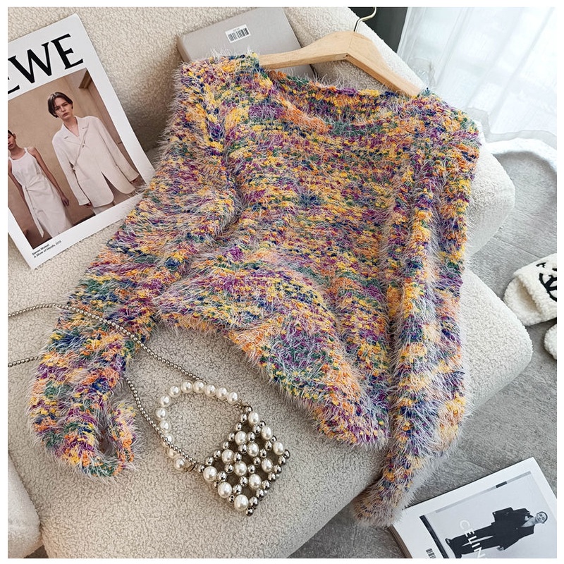 Áo sweater Dệt Kim Dáng Rộng Phong Cách Thời Trang Thu Đông Mới