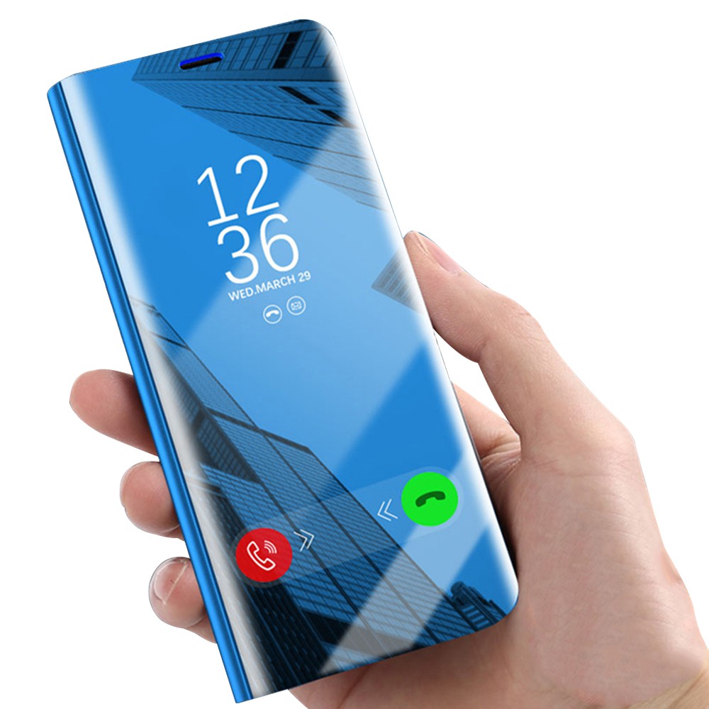Bao da điện thoại tráng gương nắp lật thông minh cho Samsung Galaxy A6/A6+/A7/A8/A8+ 2018/S10
/S10+/S10e