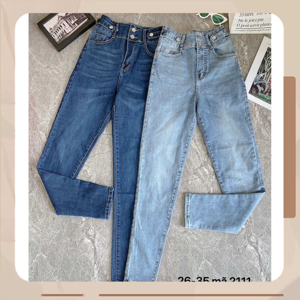 Quần Jean Dài 2 Nút Lưng Kiểu D2116 Big Size (55-90kg)