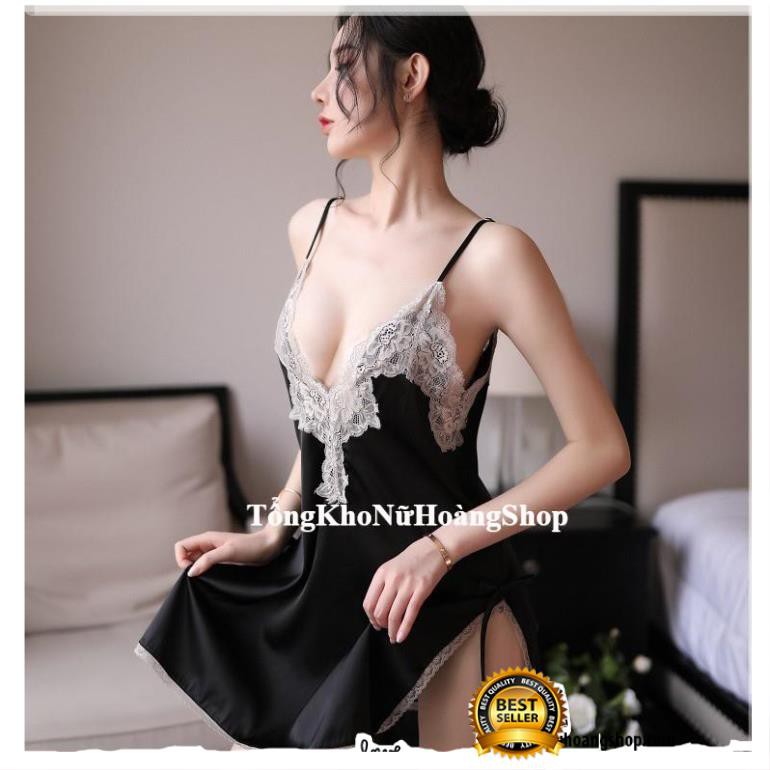 [Chuẩn Dáng - Vải Mềm Mịn]Váy ngủ lụa satin B1022 Quảng Châu cao cấp