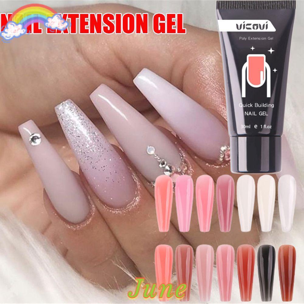 JUNE Professional Poly Nail Gel Beauty Builder Gel Nail Art UV Gel Nail Tips Manicure Tool 15ml 12Colors Quick Building Nail Extension