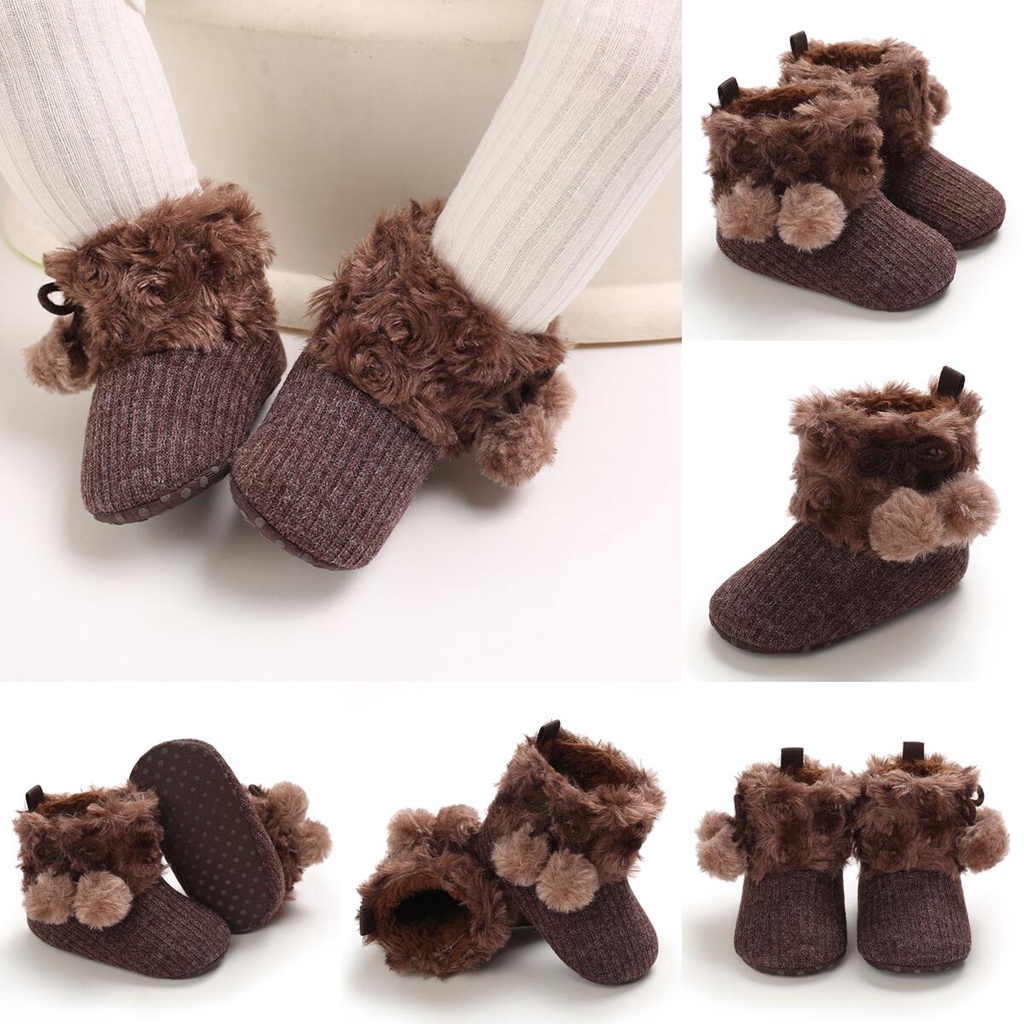 Giày Bốt cotton Đế Mềm Chống Trượt Giữ Ấm Thoải Mái Dành Cho Bé Trai Gái