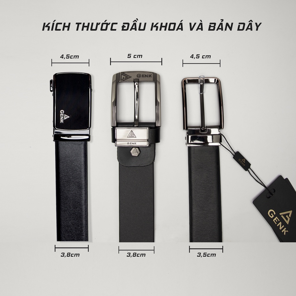 Thắt Lưng Nam Da Bò Nguyên Tấm Cao Cấp Thương Hiệu Genk - GD01