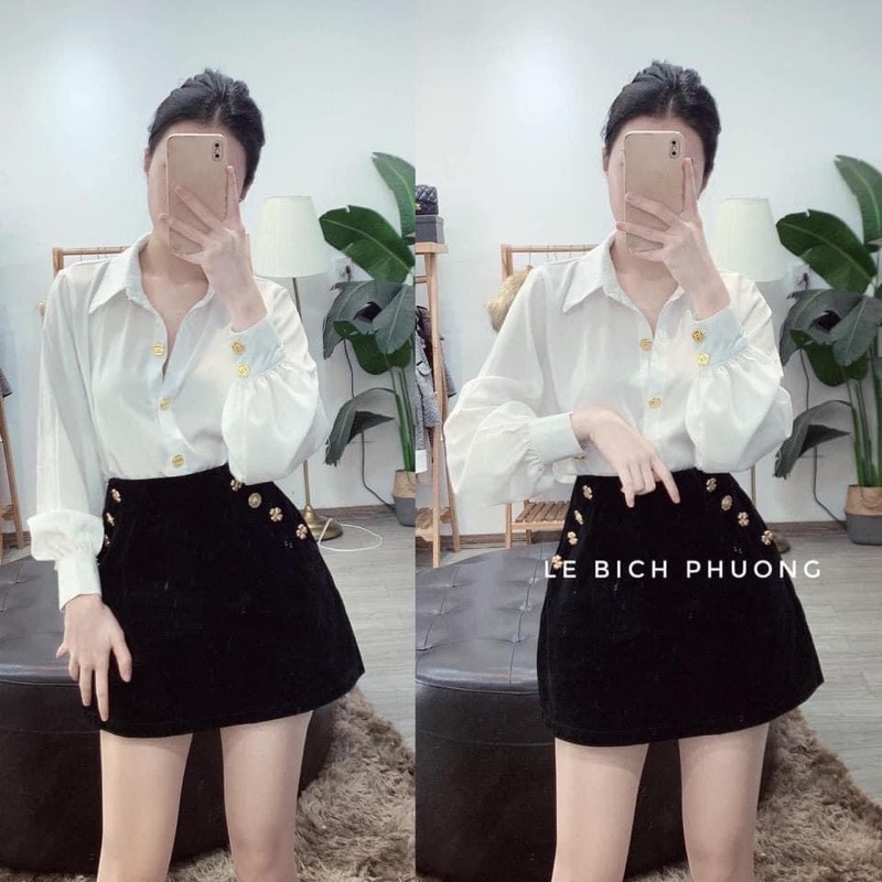 [Mã FAMARAL1 giảm 10K đơn 50K] ÁO SƠ MI LỤA KHUY ĐỒNG | BigBuy360 - bigbuy360.vn
