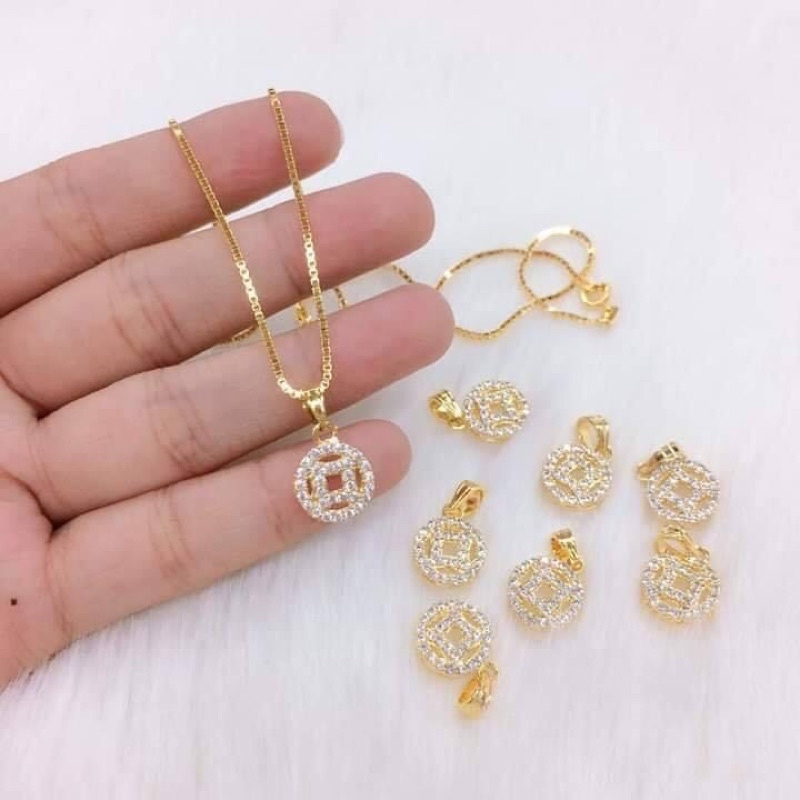 Dây chuyền mạ vàng mặt đồng t iên,may mắn tài lộc dây mảnh