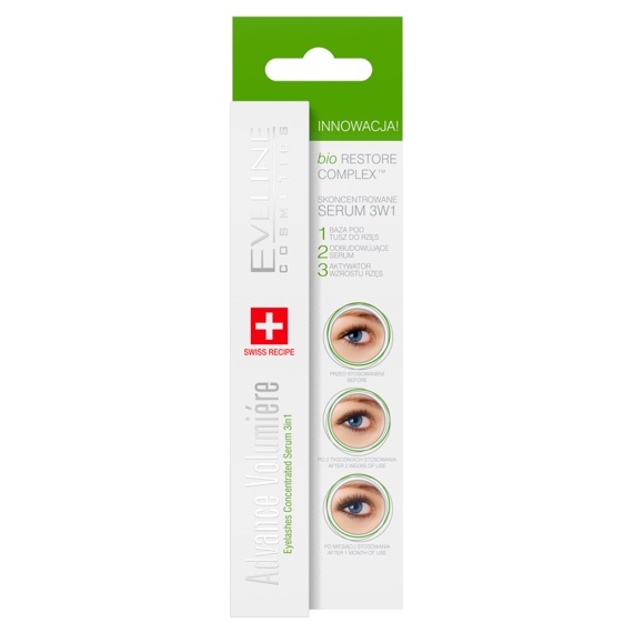 Serum dưỡng dài mi cao cấp 3 trong 1 Advance Volumiere EVELINE giảm rụng, bảo vệ lông mi mọc dài tự nhiên hơn