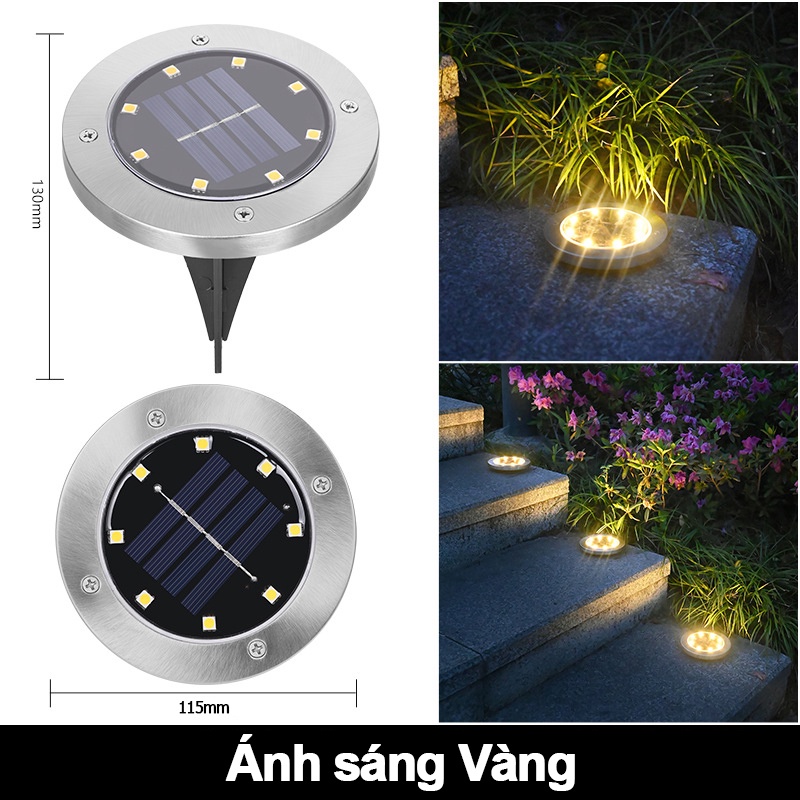 Đèn cắm đất 8 LED năng lượng mặt trời trang trí sân vườn DC08