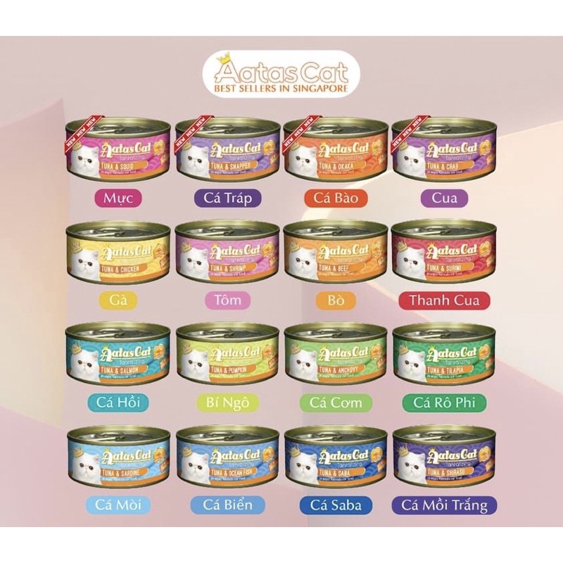 [Chính hãng] Pate Aatas Cat Cá Ngừ Tươi Dành Cho Mèo - 80G