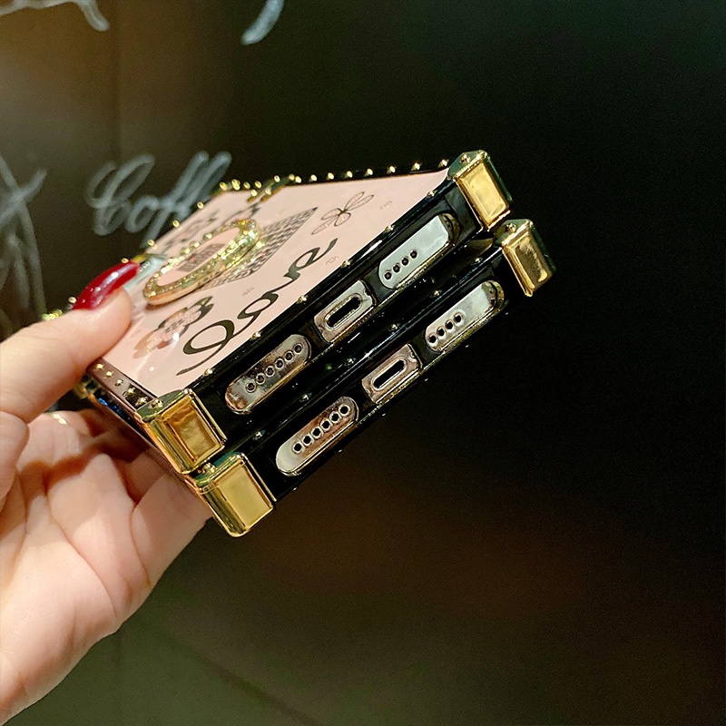 Ốp Điện Thoại Vuông Chống Sốc Có Vòng Đỡ Kim Cương Cho Vivo Y15S Y21 Y21S Y33S Y52 Y53S Y51 Y52S Y20 Y20i