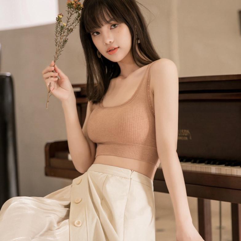 Áo Bra Gân Tăm Cổ Vuông Viền Ren BR07