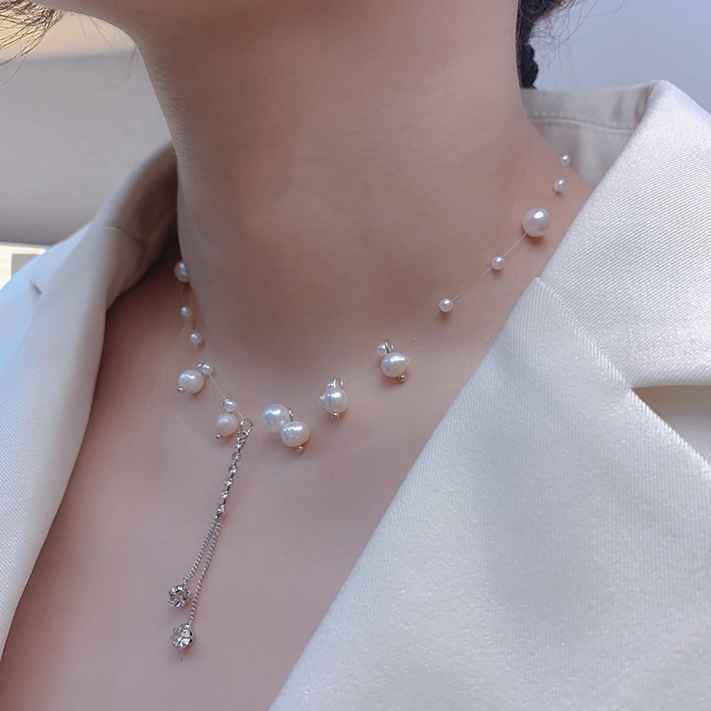 Vòng cổ Hợp Kim Đính Ngọc Trai Phong Cách Hàn Quốc Cổ Điển Dành Cho Nữ