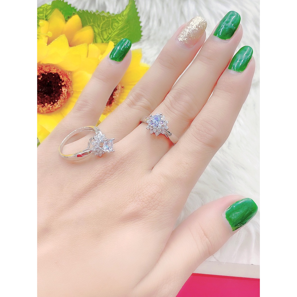 Nhẫn nữ đính xoàn N431 mạ vàng trắng cao cấp (giá tốt nhất)