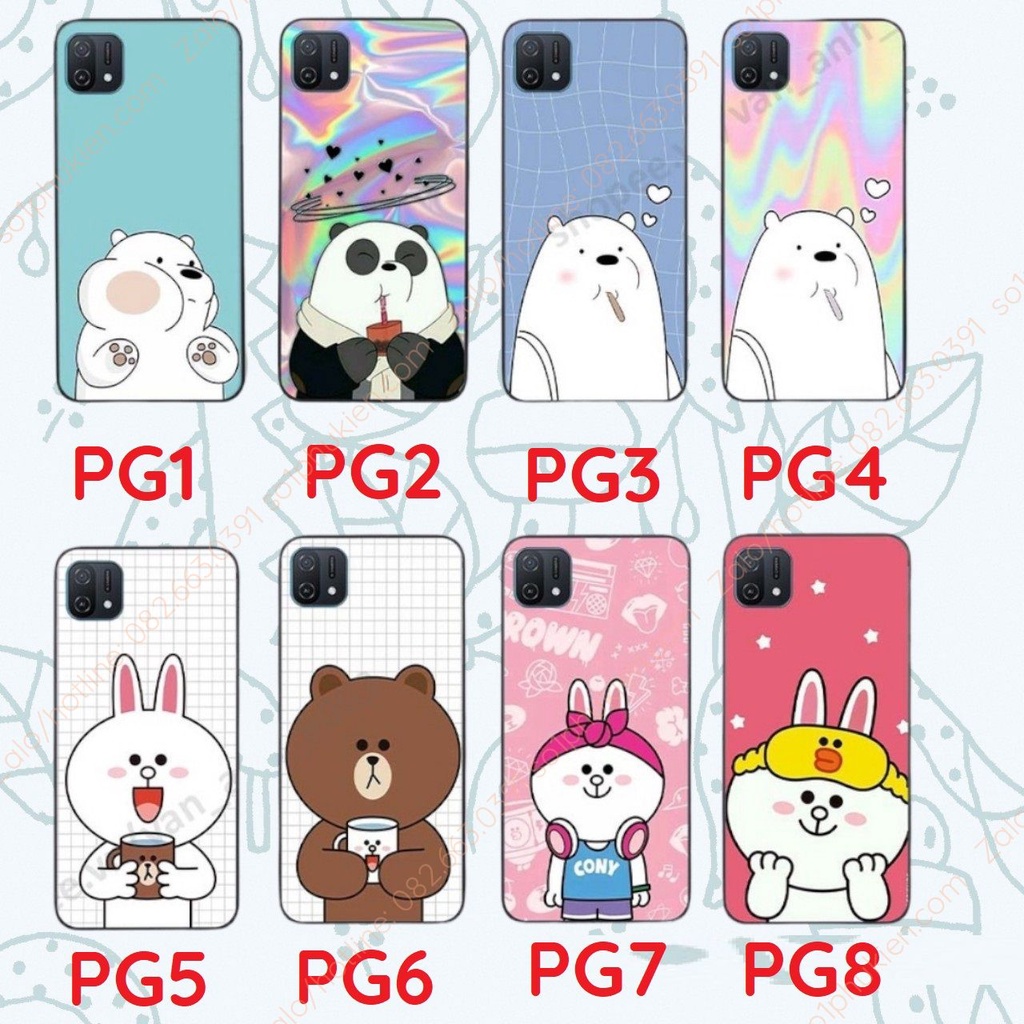 Ốp lưng Oppo A16k dẻo in hình bền đẹp, sắc nét thỏ, gấu đáng yêu dễ thương