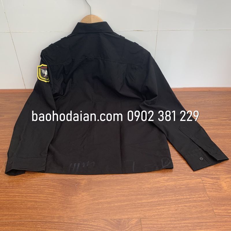 Áo bảo vệ, vệ sĩ màu đen dài tay vải kate ford logo tay