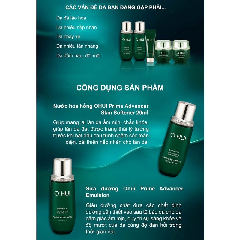 [Date 2024] Sét 5 sản phẩm mini ohui advance chống lão hóa da