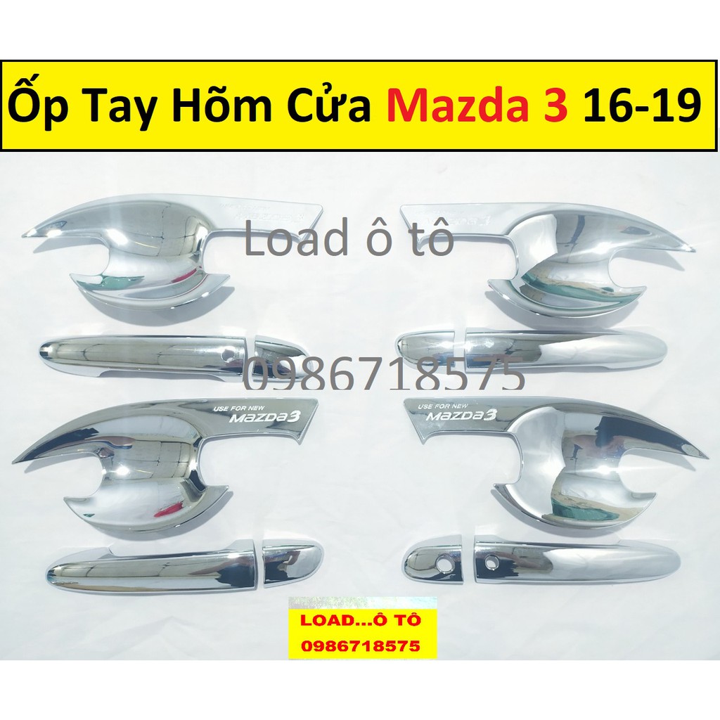 Ốp Tay Nắm, Hõm Cửa Xe Mazda 3 2016-2019 Mạ Crom Sáng Bóng Cao Cấp