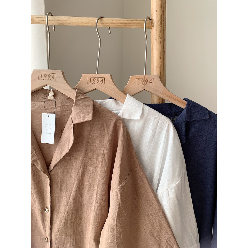 Áo sơ mi linen cổ pyjama SA442 LOLLIE STUDIO
