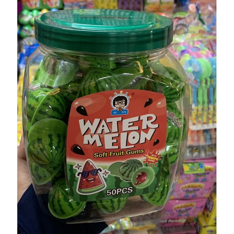 kẹo dẻo dưa hấu water melon có nhân (hộp 50viên)