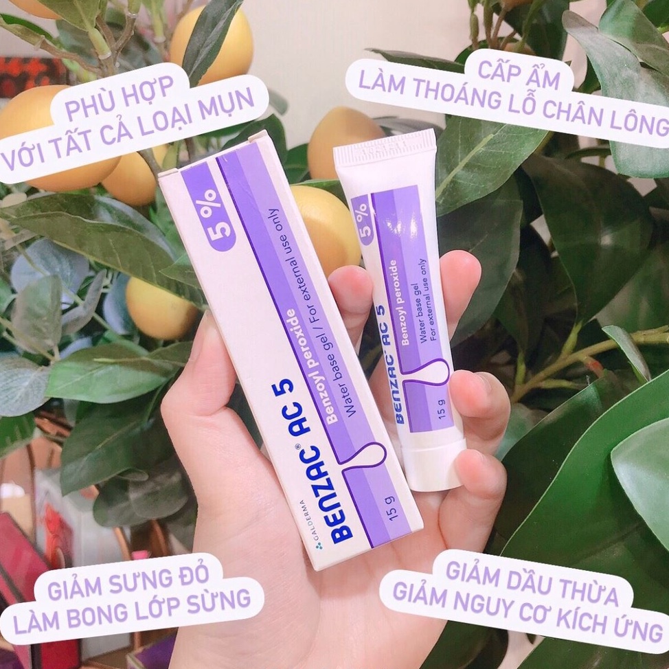 Kem ngừa mụn Benzac AC 5 5% Benzoyl Peroxide - Galderma