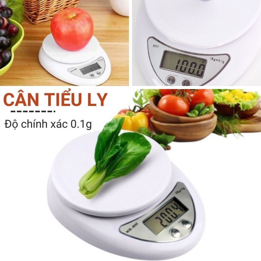 Cân tiểu ly mini điện tử, cân nhà bếp cân nguyên liệu nấu ăn cho người ăn kiêng chính xác định lượng lên đến 5kg Angola