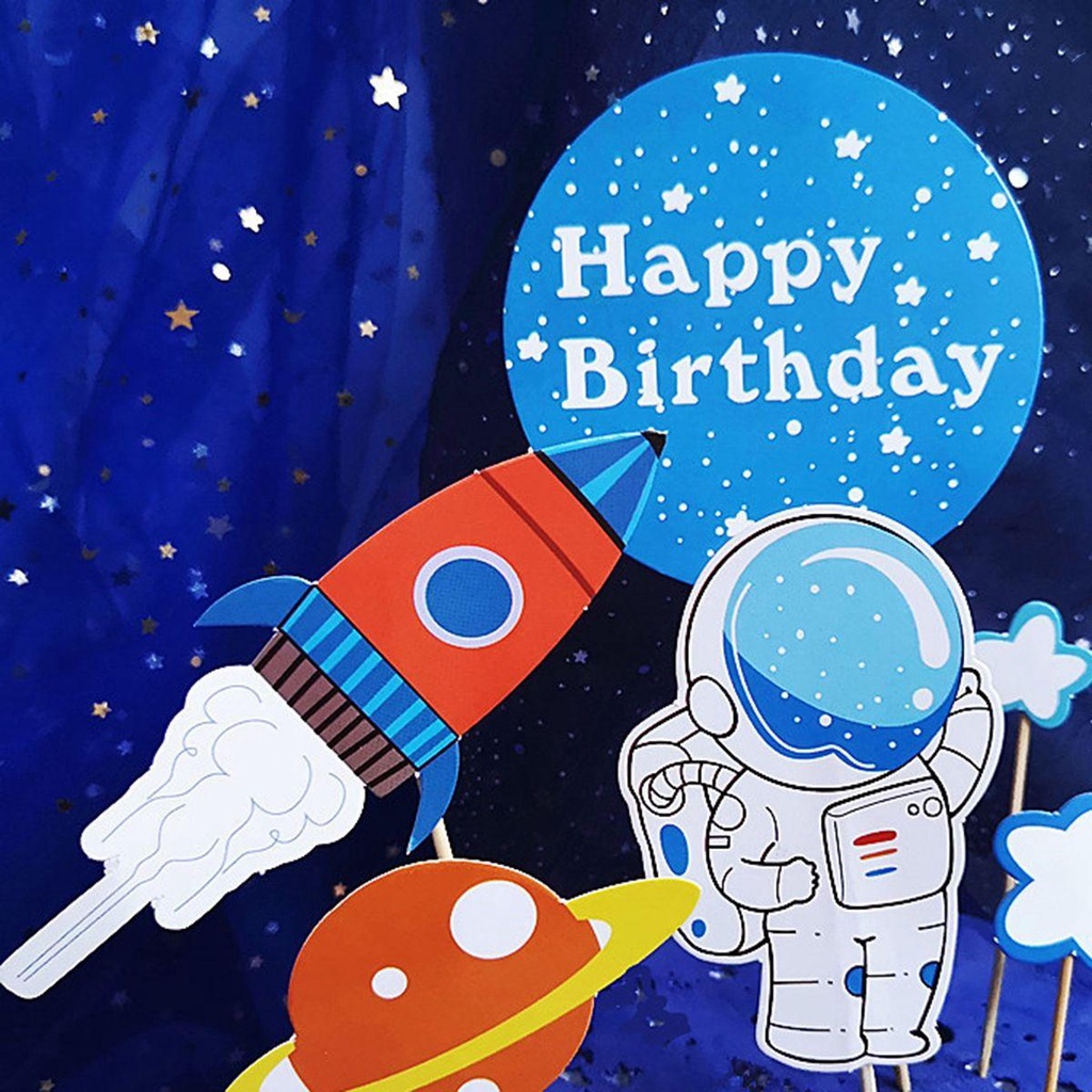 Topper Cắm Trang Trí Bánh Kem Hình Phi Hành Gia Cho Bé