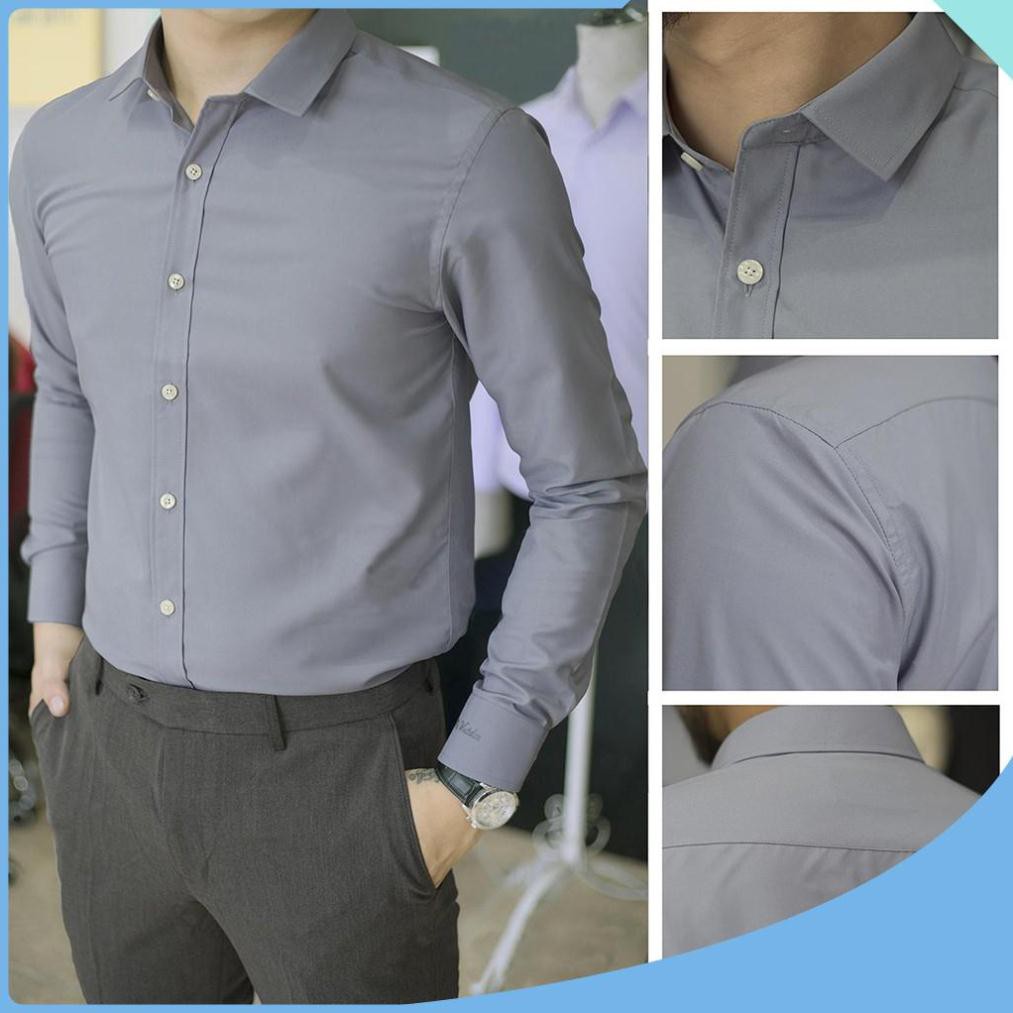 Áo sơ mi  - Áo sơ mi lụa cao cấp - Vải lụa mềm mịn, mặc cực mát, không nhăn, dáng slim Hàn Quốc trẻ đẹp | BigBuy360 - bigbuy360.vn