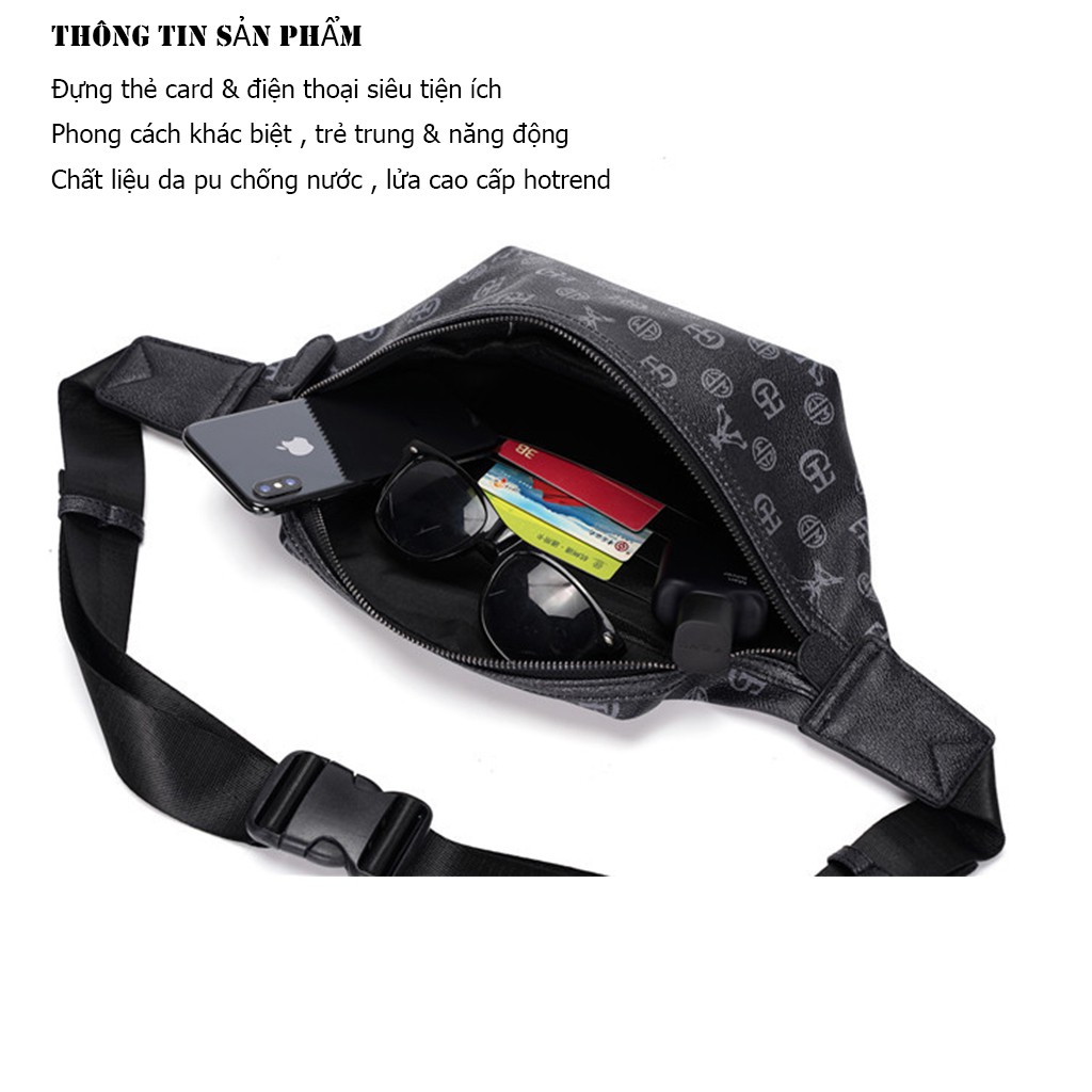 { SIÊU HOT } Túi Đeo Chéo Nam Da PU Thời Trang Style 084 Đa Phong Cách Ngang Hông / Bụng/ Trước Ngực Mẫu Mới Nhất | BigBuy360 - bigbuy360.vn