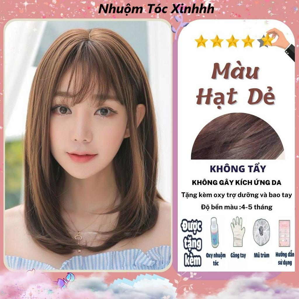 Thuốc Nhuộm Tóc Màu NÂU HẠT DẺ | sáng da tặng kèm oxy trợ nhuộm