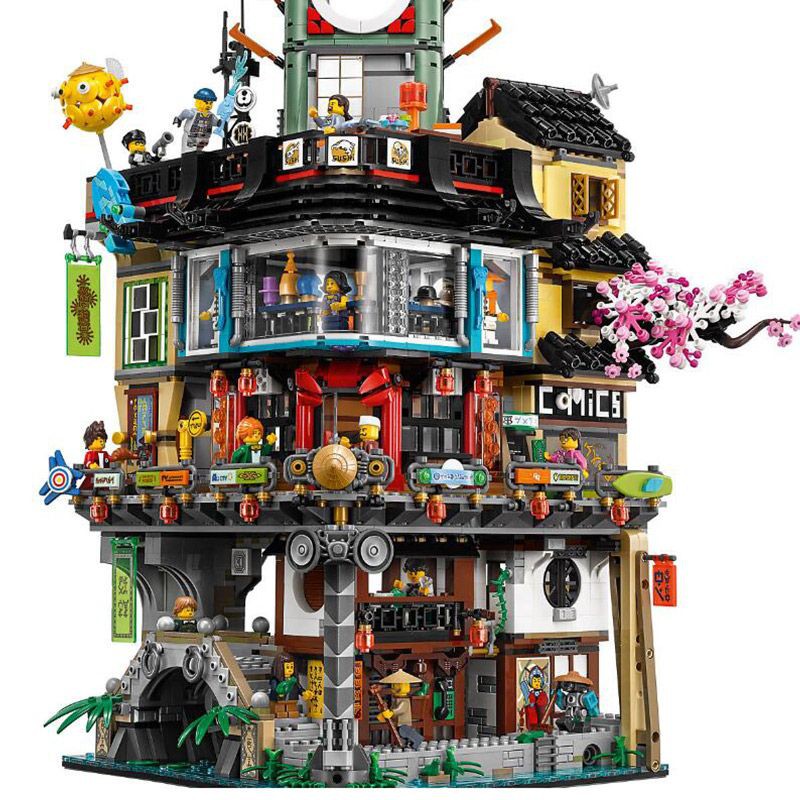 (có sẵn) lắp ráp mô hình Ninjago - trụ sở Thành Phố Ninjago 06066