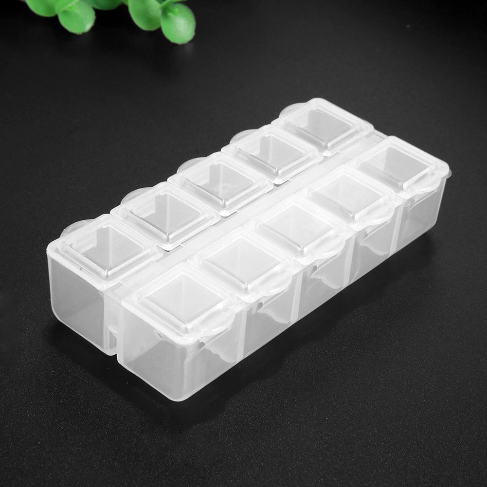 Hộp nhựa đựng bảo quản gia đình 2Row 10 ngăn tiện dụng