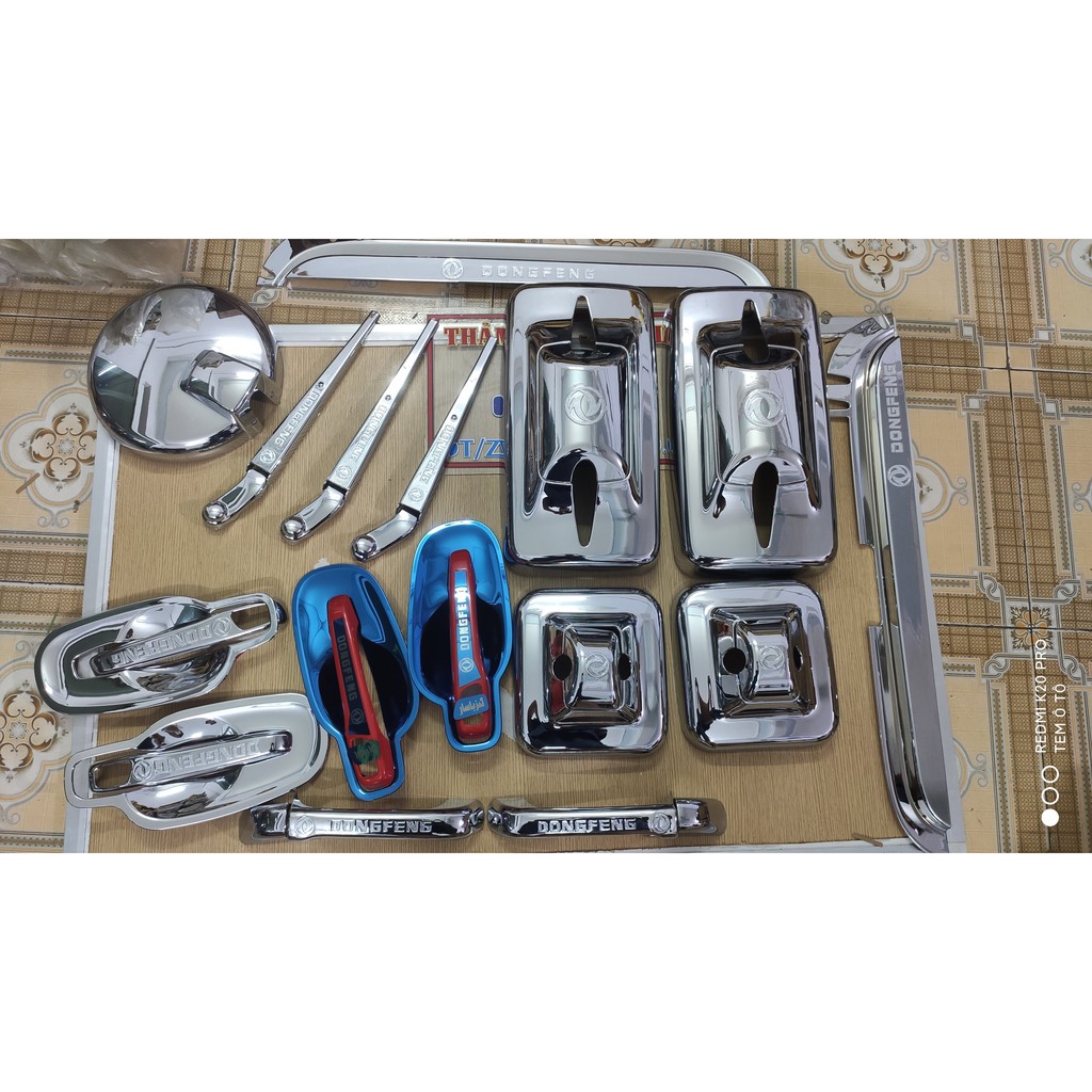 Ốp tay nắm cửa Dongfeng Inox xanh và nhựa ABS mạ crom