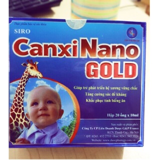 Siro Canxi Nano Gold giúp trẻ phát triển hệ xương vững chắc, tăng sức đề kháng, khắc phục biếng ăn