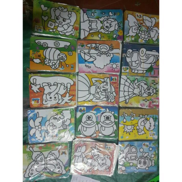 10 Tranh cát a4 nền màu .