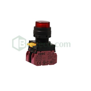 YW1L-A2E10 : Nút nhấn Idec phi 22, có đèn, loại lồi, nhấn giữ 1NO