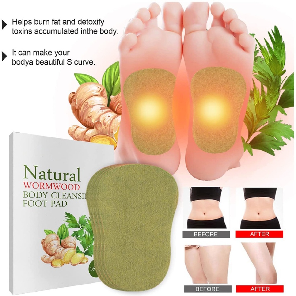 Natural Wormwood Body Cleansing Foot Pads Anti Swelling Ginger Patch