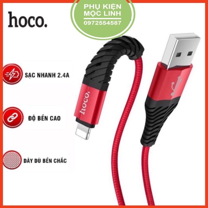 Dây Cáp Sạc IP- Sạc Nhanh HOCO-X38 Chống Đứt Gãy-5V -2.4A Dài 1M